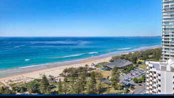 Panoramic Gold Coast beach and ocean views from ULTIQA Beach Haven on Broadbeach.