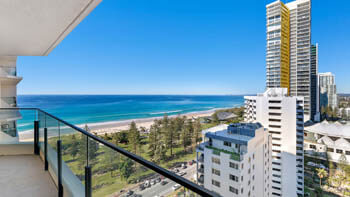 View of the Broadbeach from a balcony at one of the apartments at ULTIQA Beach Haven on Broadbeach.