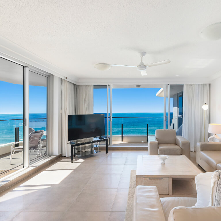 Living room with a view at ULTIQA Beach Haven